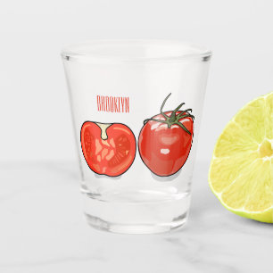 Tomato cartoon illustration shot glass