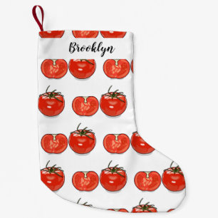 Tomato cartoon illustration small christmas stocking