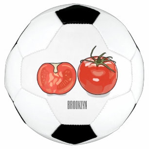 Tomato cartoon illustration soccer ball