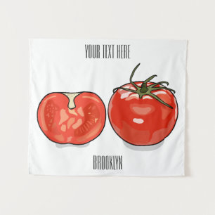 Tomato cartoon illustration  tapestry