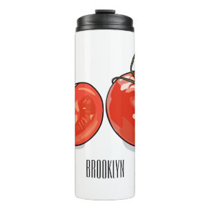 Tomato cartoon illustration  thermal tumbler