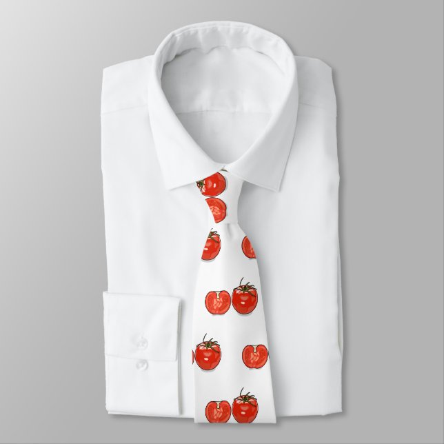 Tomato cartoon illustration  tie (Tied)