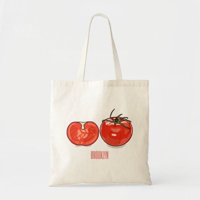 Tomato cartoon illustration  tote bag (Front)