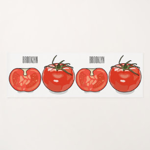Tomato cartoon illustration yoga mat