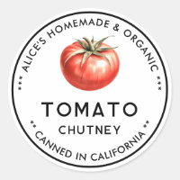 Tomato chutney canning food label