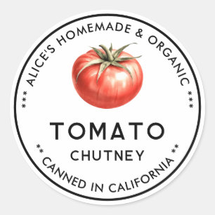 Tomato chutney canning food label