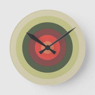 Tomato Colours Round Clock