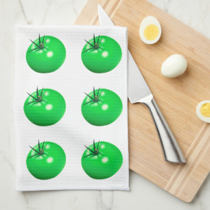 Tomato fried green tomatoes cute summer garden tea towel