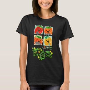 Tomato Fruit Pun I Love Coding From My Head Tomat T-Shirt