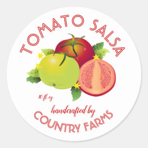 Tomato Fruit Vegetable Canning Classic Round Sticker