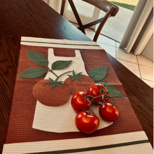 Tomato Harvest Tea Towel   Farmhouse Kitchen