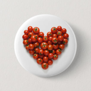 Tomato Heart 6 Cm Round Badge