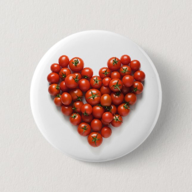 Tomato Heart 6 Cm Round Badge (Front)