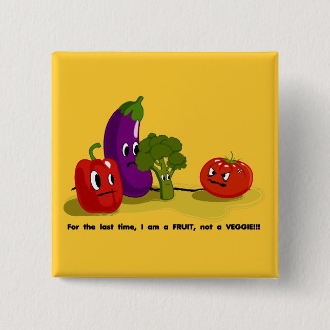 Tomato humour 15 cm square badge (Front)
