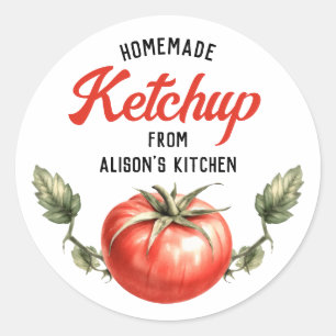 Tomato Ketchup Canning label watercolour tomato