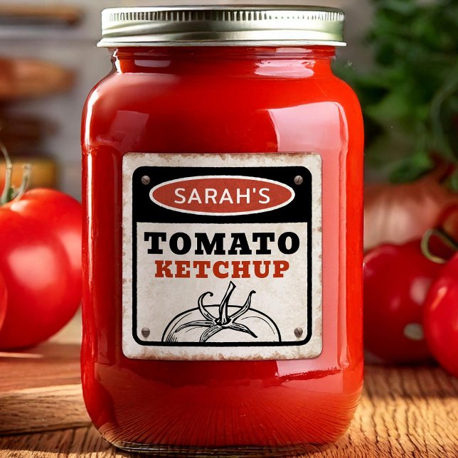 Tomato ketchup editable label with grunge sign (Creator Uploaded)