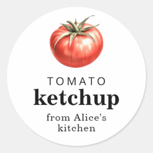Tomato ketchup homemade food label 