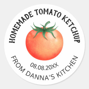 Tomato Ketchup preserve label with red tomato
