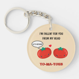 Tomato love flirting cute kawaii valentine's day key ring