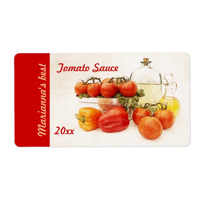 Tomato or pasta sauce canning label (Front)