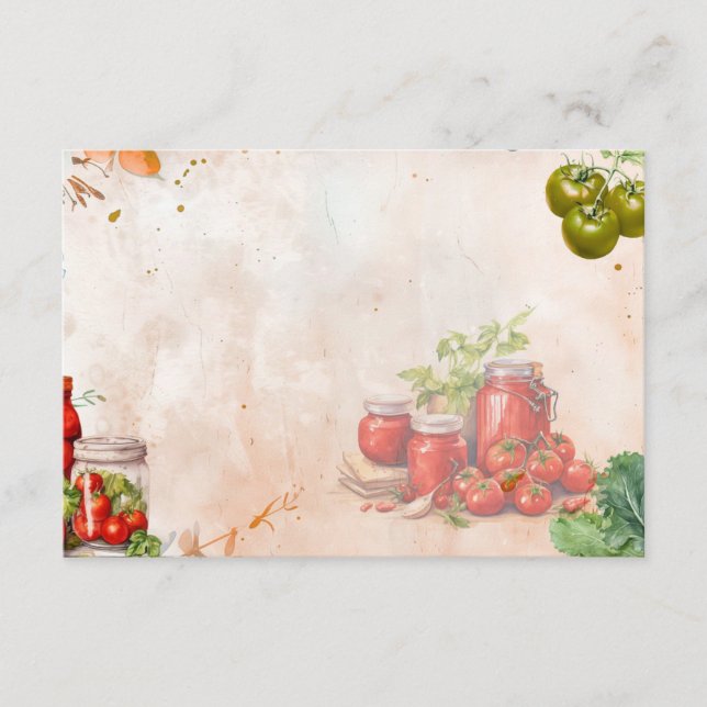 Tomato Paste Blank Recipe Card (Front)