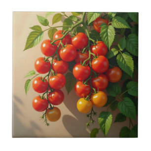 Tomato Plant Gardening Themed Summer Vibes Ceramic Tile