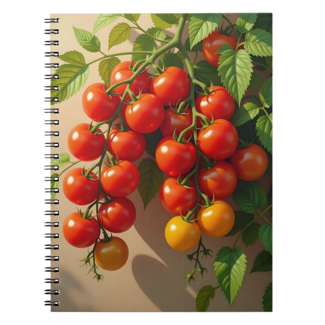 Tomato Plant Gardening Themed Summer Vibes Notebook (Front)