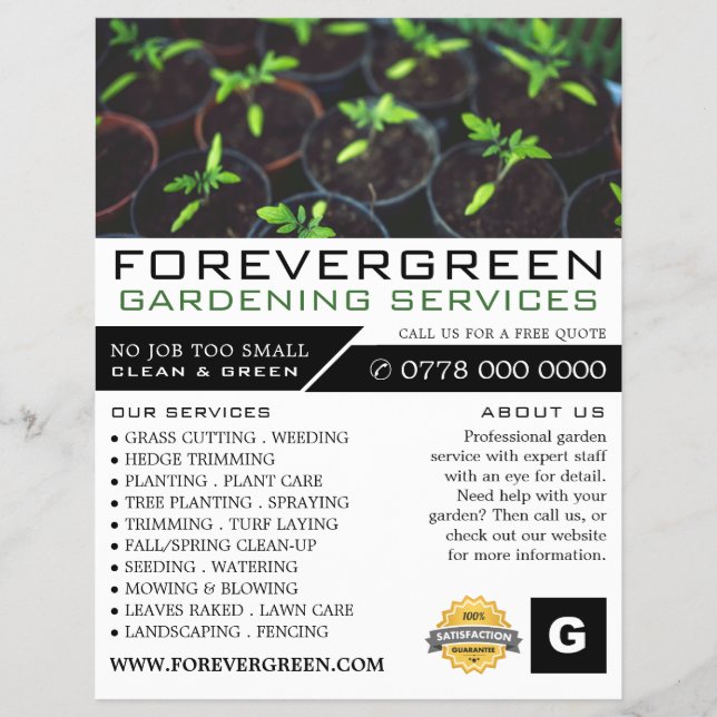 Tomato Plants, Gardening Service, Horticulturist Flyer (Front)