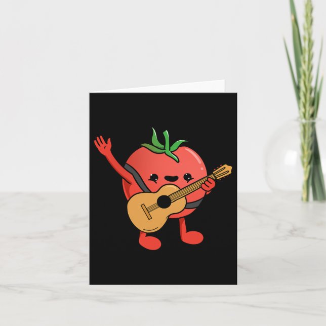 Tomato Playing Guitar Tomato Lover  Card (Front)