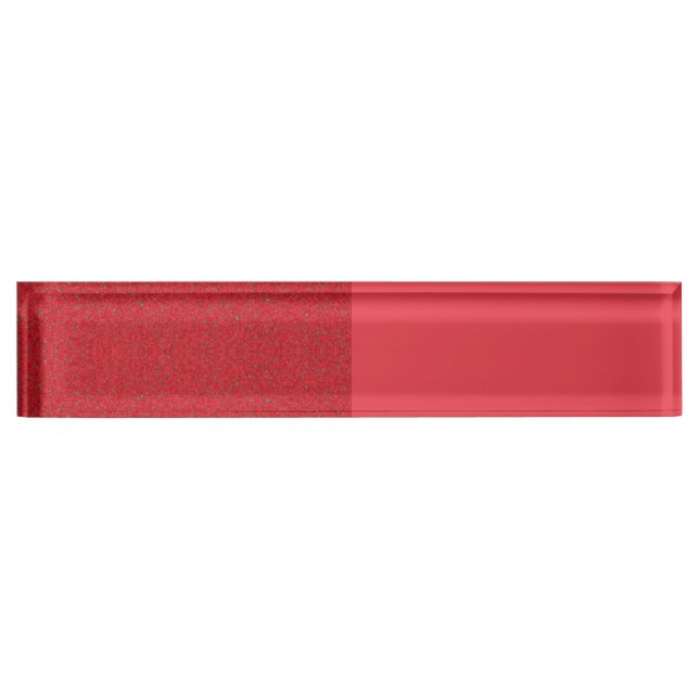 Tomato Red Acrylic Desk Nameplate – Customisable (Front)