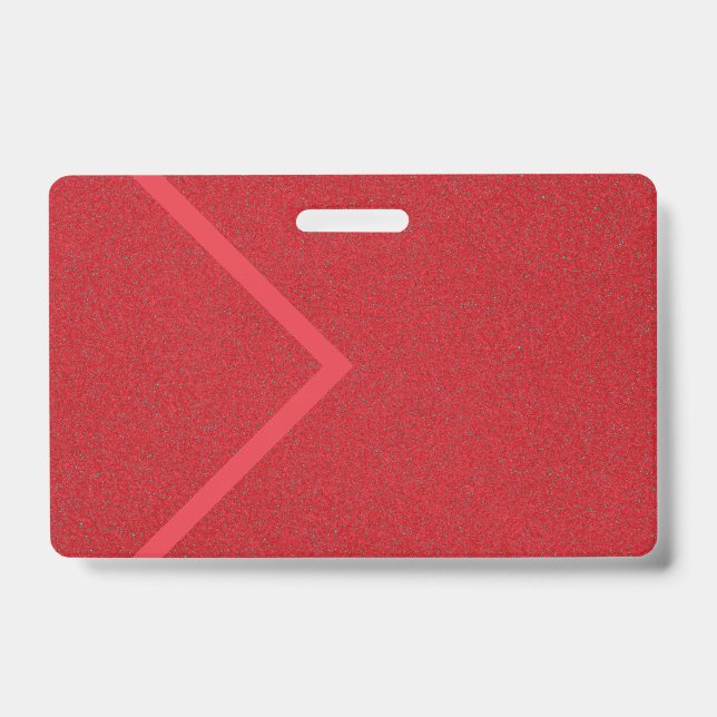 Tomato Red Chevron Texture Name Badge – Customise ID Badge (Front)