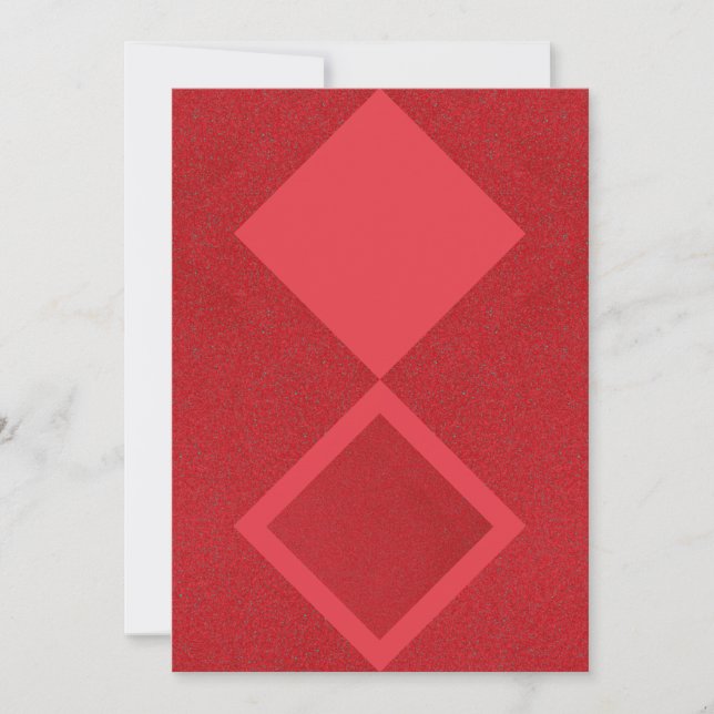 Tomato Red Diamond Duo Flat Card – Customisable (Front)