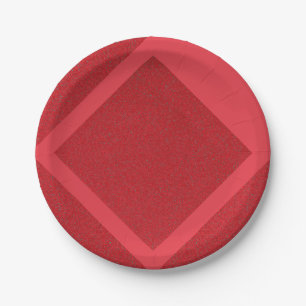Tomato Red Diamond Frame Party Plate – Customise