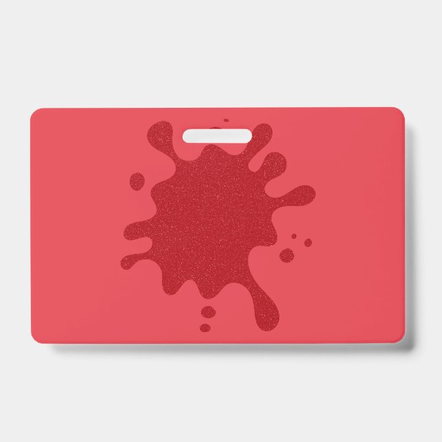 Tomato-Red Drip Custom PVC Name Badge ID Badge (Front)