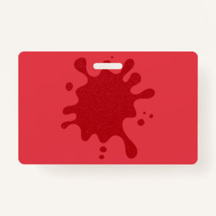 Tomato-Red Drip Custom PVC Name Badge ID Badge