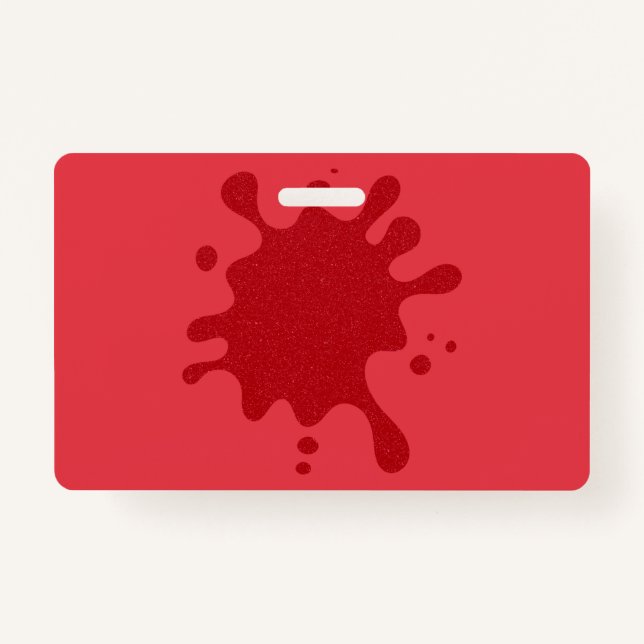 Tomato-Red Drip Custom PVC Name Badge ID Badge (Front)