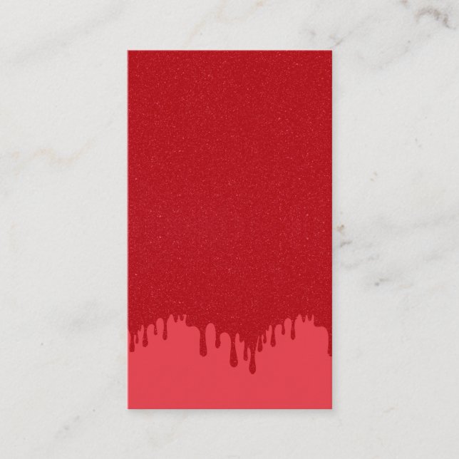 Tomato Red Drip Design Calling Card – Customisable (Front)