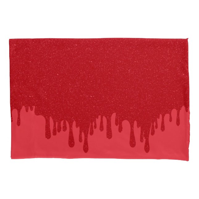 Tomato Red Drip Design Pillowcase – Customisable (Front)