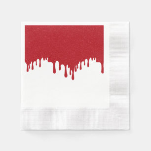 Tomato Red Drip Edge Custom Paper Napkins