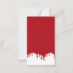 Tomato Red Drip Edge Flat Note Card (Customisable)