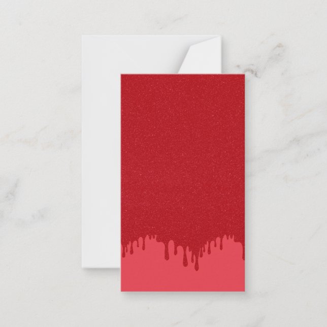 Tomato Red Drip Effect Mini Flat Card – Customise (Front)