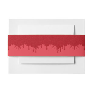 Tomato Red Drip Invitation Belly Band – Customise