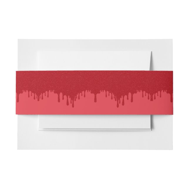 Tomato Red Drip Invitation Belly Band – Customise (Front Example)