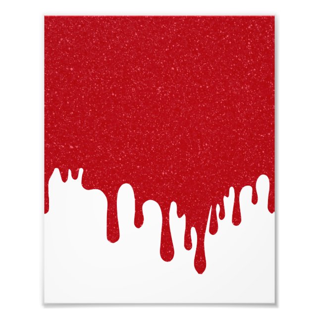 Tomato Red Drip on White Custom Poster Print (Front)
