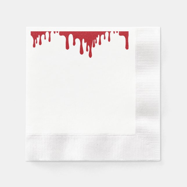 Tomato Red Drip Party Paper Napkin – Customisable (Front)