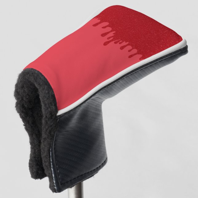 Tomato-Red Drip Putter Head Cover – Customisable (3/4 Front)