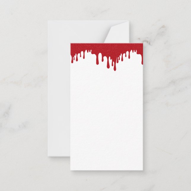 Tomato Red Drip Top Custom Flat Note Card (Front)