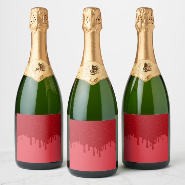 Tomato Red Drip Wine Bottle Labels – Customisable (Bottles)
