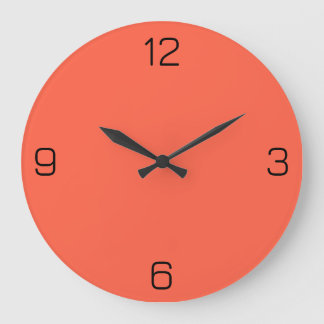 Tomato Red FF6347 Colour with Add Your Name Option Large Clock