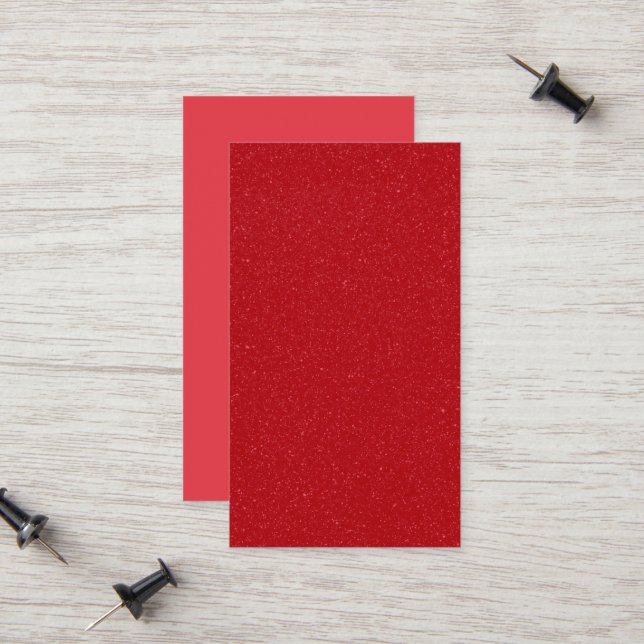 Tomato Red Glitter Calling Card – Customisable (Front/Back In Situ)